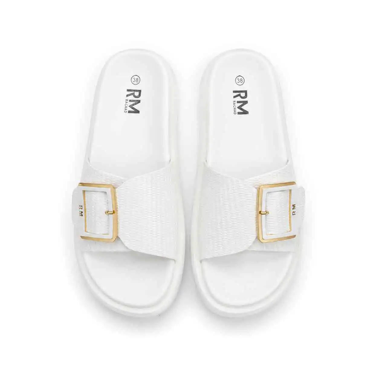 Sandale Compense pour femme 8088 blanc   miniature